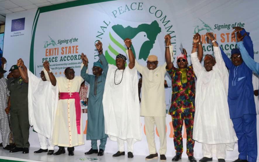 Ekiti Guber: 13 Parties Sign Peace Accord, Inec Urges Violence Free Poll.